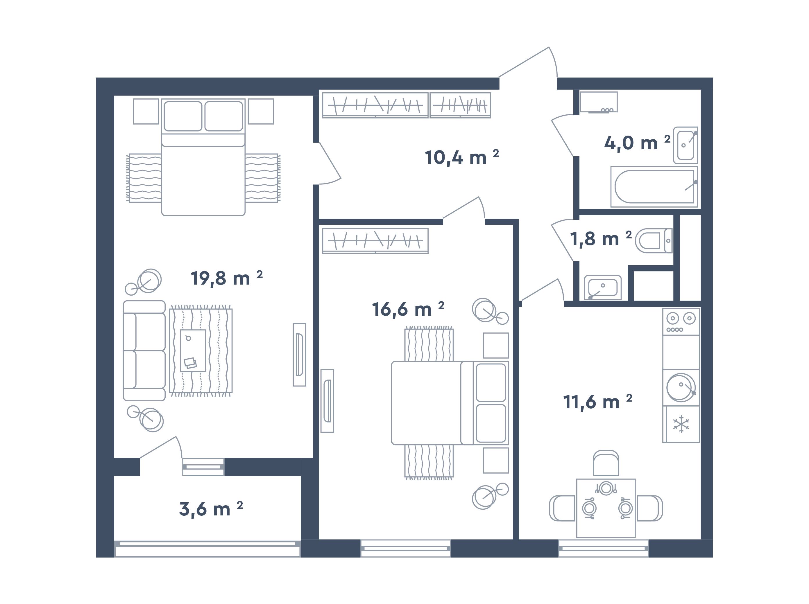 Планировка 2-комн.
