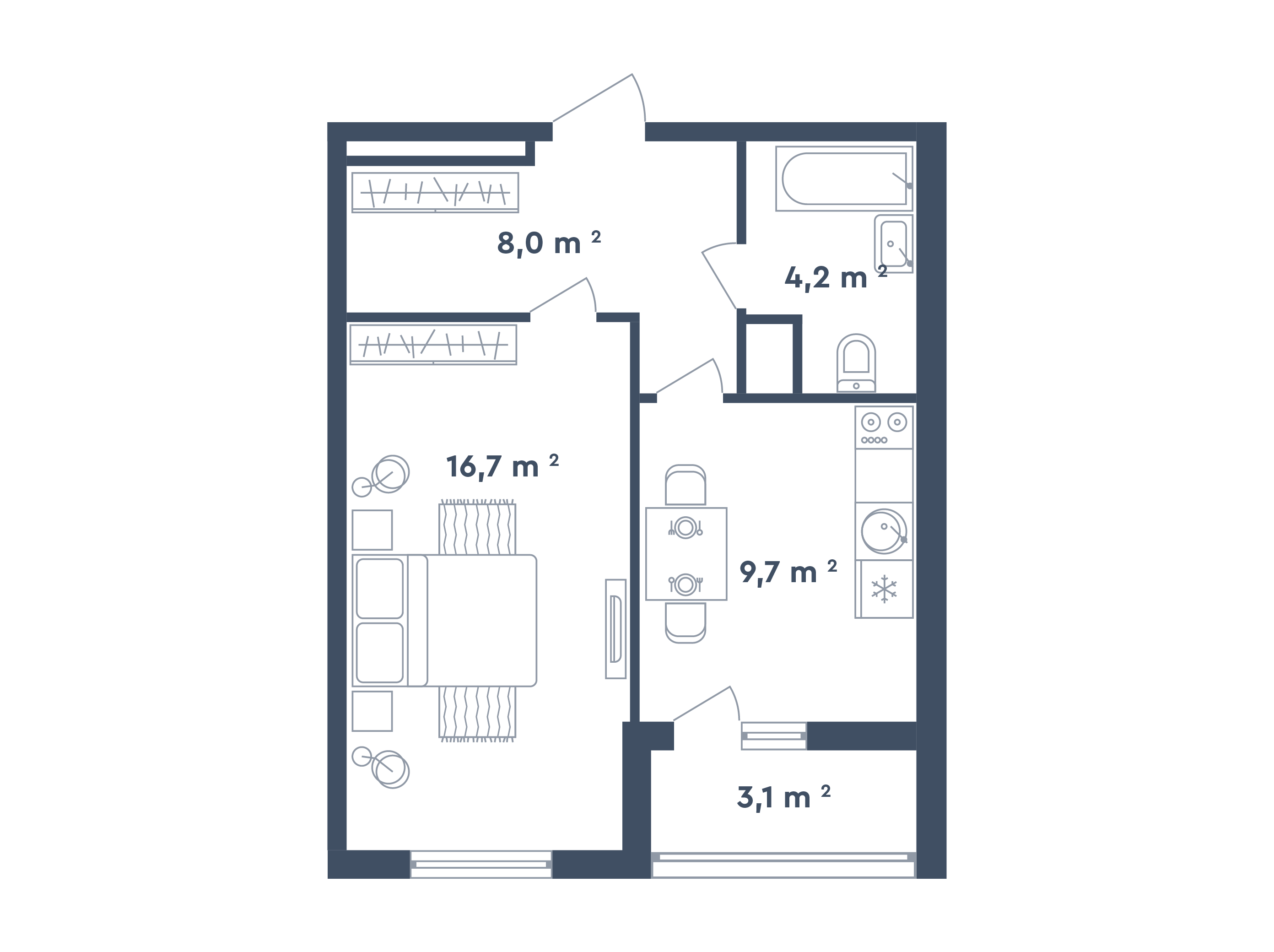 Планировка 1-комн.